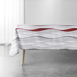 NAPPE ONDULYS BLANC ET ROUGE 150x240CM P