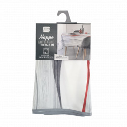 NAPPE ONDULYS BLANC ET ROUGE 150x240CM P