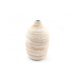 VASE NERVURE 14X22CM NATURE