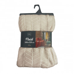 PLAID ARYA TAUPE 180x220CM FLANELLE RELI