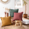COUSSIN EVE CAMEL FRANGES 45x45CM COTON