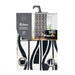 Rideau Ikaris polyester imprimé noir et blanc 140x260cm
