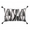 Coussin Ikaris avec pompons noir et blanc 30x50cm polyester imprimé