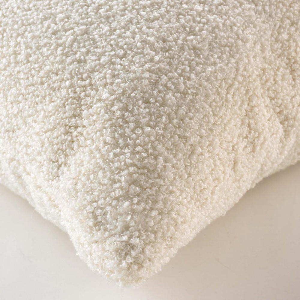 Coussin bouclette unie Wooly naturel 45x45cm