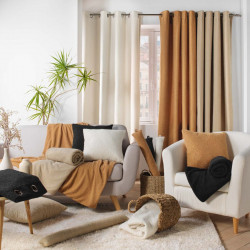 Coussin bouclette unie Wooly naturel 45x45cm