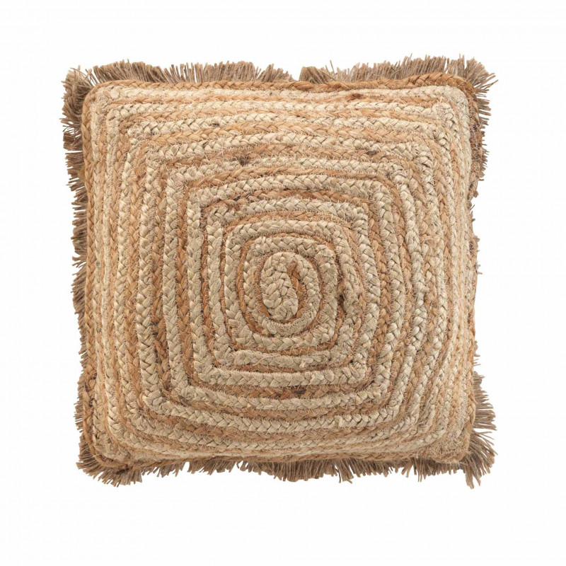COUSSIN TOURNICOTTI 45x45CM JUTE UNI+COTON UNI DEHOUSSABLE FRANGES