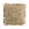 COUSSIN DELIJUTE 45x45CM JUTE UNI+COTON UNI DEHOUSSABLE FRANGES