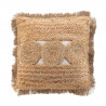 COUSSIN DIMELO 45x45CM JUTE UNI+COTON UNI DEHOUSSABLE FRANGES