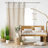 COUSSIN BAHINA BLANC POMPONS 40x40 CM POLYCOTON IMP.+JUTE DEHOUSSABLE D PLACE