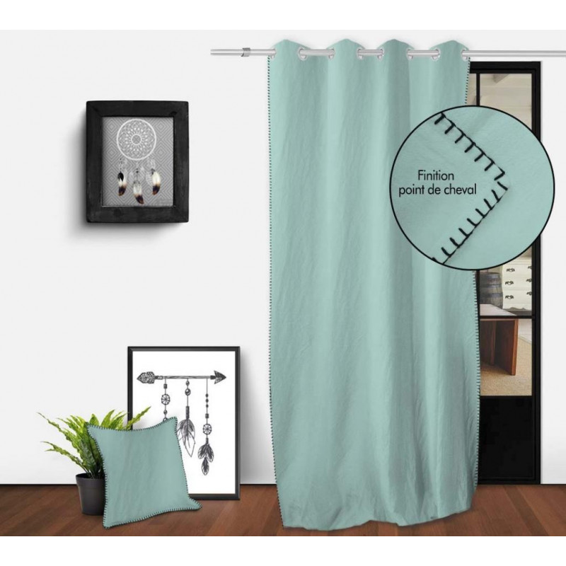 RIDEAU SPIRIT VERT EAU 135X250CM