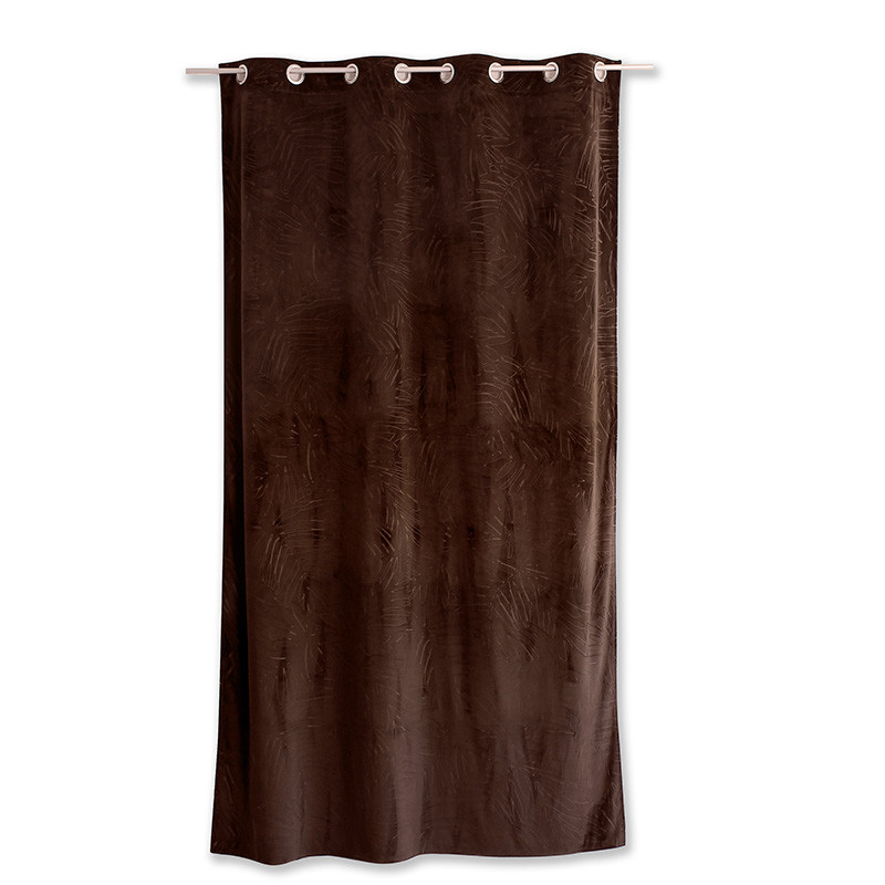 Rideau Izzaro chocolat foncé motif 3D 140x240cm