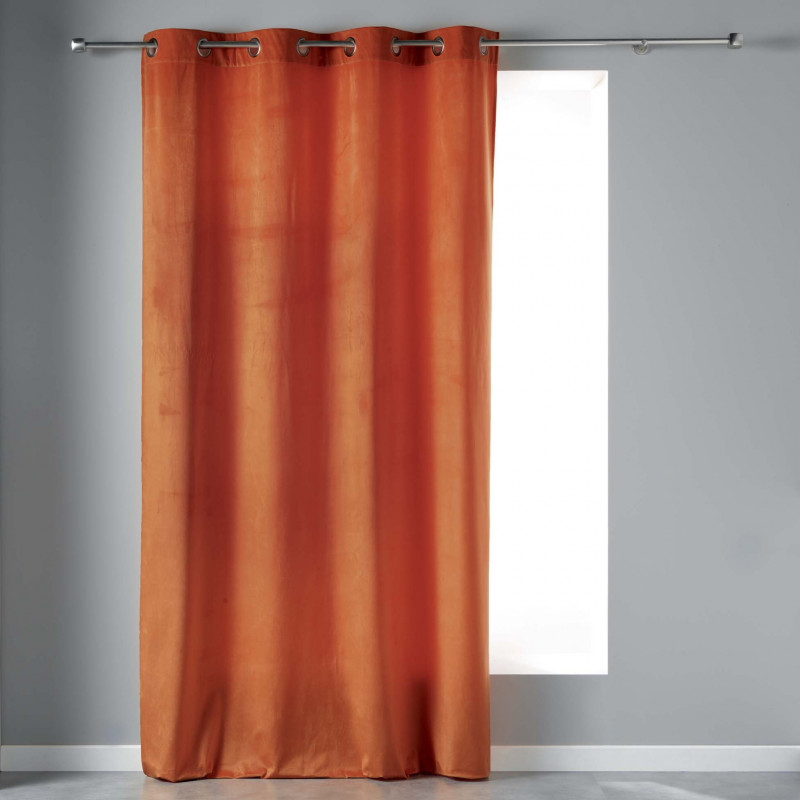 RIDEAU VELVETINE TERRACOTTA 140 x 240 CM VELOURS UNI A OEILLETS RIDEAU VELVETINE TERRACOTTA 140 x 240 CM VELOURS UNI A OEILLETS