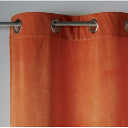 RIDEAU VELVETINE TERRACOTTA 140 x 240 CM VELOURS UNI A OEILLETS