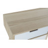 Console de bureau scandinave hévéa blanc naturel et taupe 2 tiroirs Console de bureau scandinave hévéa blanc naturel et taupe 2 tiroirs