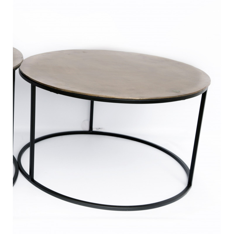 TABLE BASSE ALU RONDES DOREES PM