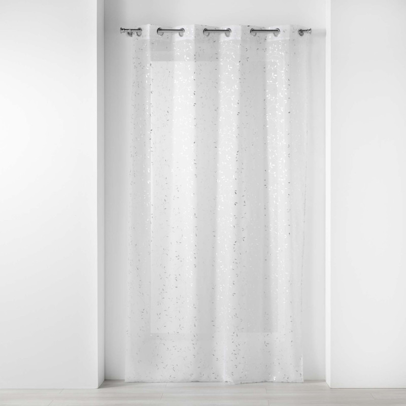 VOILAGE FLORESSIA 140x240CM VOILE SABLE IMPRIME METALLISE
