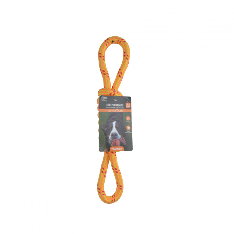 JOUET CORDE NOEUD AVEC 2 POIGNEES COTON