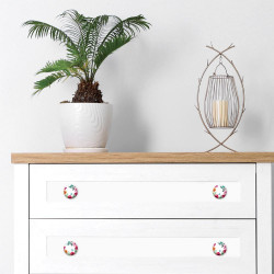 BOUTON DE MEUBLE FLEURS AQUARELL