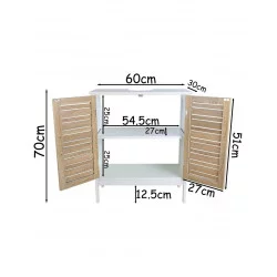 Meuble sous lavabo Stockholm mdf bicolore 2 portes