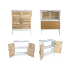 Meuble sous lavabo Stockholm mdf bicolore 2 portes