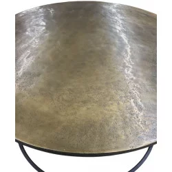 Table basse ronde aluminium dorée PM