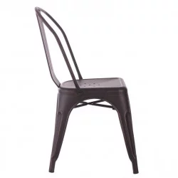 Chaise Dallas industrielle noir patiné or en métal l45xL52,50xH85cm