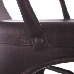 Chaise Dallas industrielle noir patiné or en métal l45xL52,50xH85cm