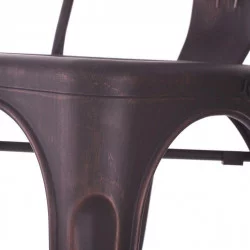 Chaise Dallas industrielle noir patiné or en métal l45xL52,50xH85cm