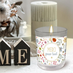 BOUGIE VERRE "MERCI"