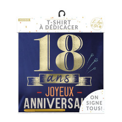 T-shirt à dédicacer homme anniversaire 18 ans