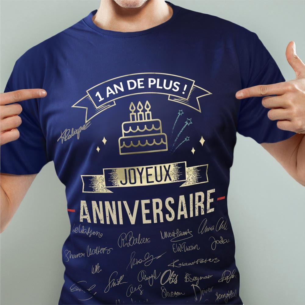 T-SHIRT A DEDICACER HOMME ANNIVE
