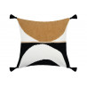Coussin Chester avec pompons 40x40cm camel noir blanc