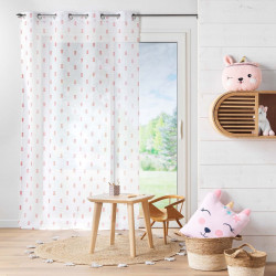 VOILE GEOKID ROSE 140X240 CM SABLE IMPR