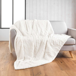 PLAID FOURRURE/SHERPA FOXY NATUREL 180X2