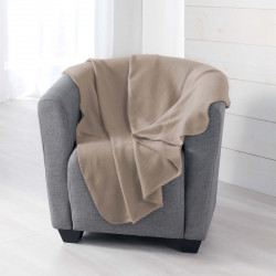 PLAID MILOU TAUPE 125X150 CM POLAIRE UNI