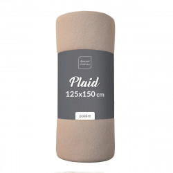 PLAID MILOU TAUPE 125X150 CM POLAIRE UNI