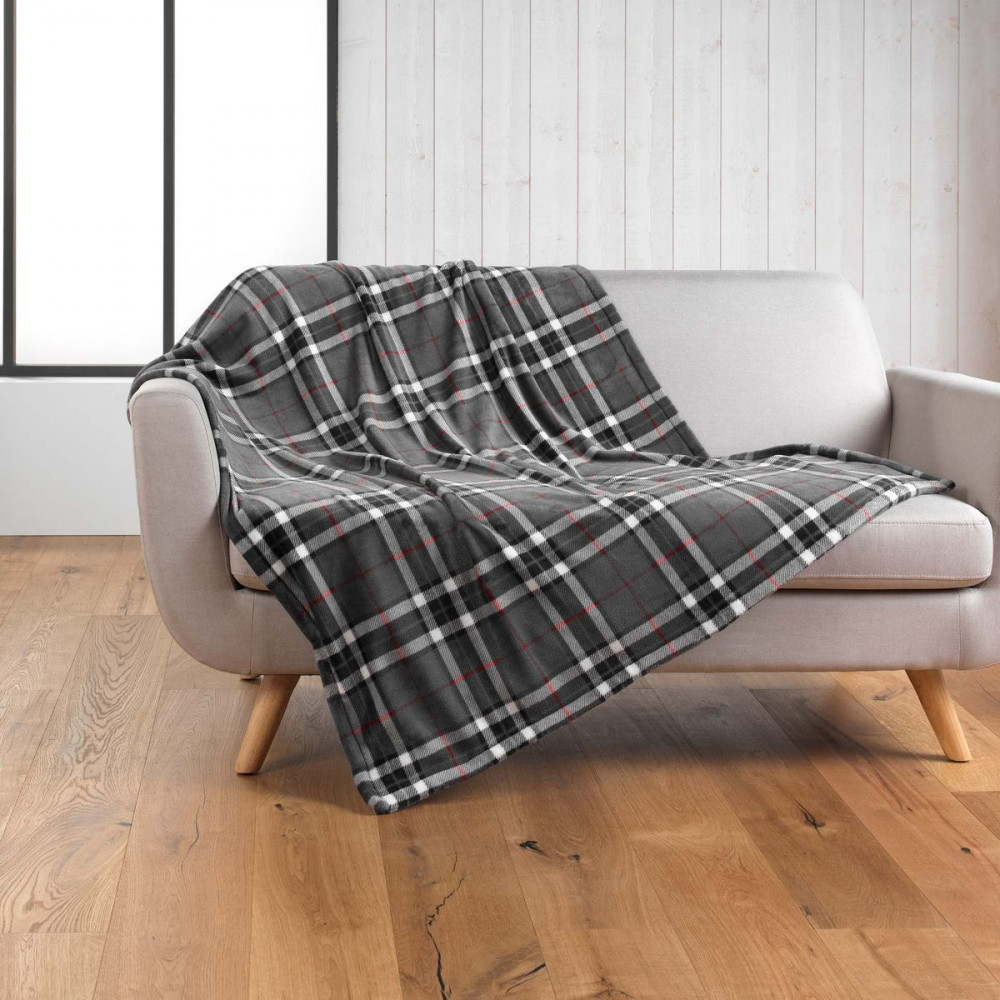 PLAID SCOTTISH +POCHE PIEDS 125X150 CM F
