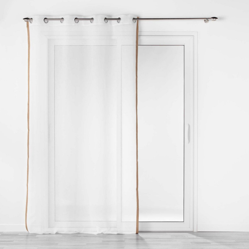 VOILE SARAH BLANC 140X240 CM SABLE+JUTE
