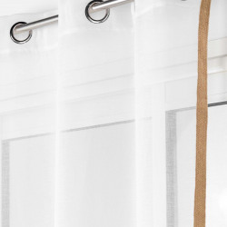 VOILE SARAH BLANC 140X240 CM SABLE+JUTE