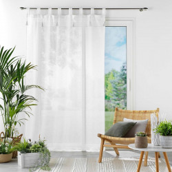 VOILE DALILA BLANC A PASSANTS+POMPONS 14