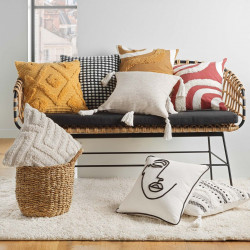 HOUSSE DE COUSSIN GRETA NOIR +ENCART 40X