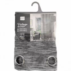 Voilage Zebra anthracite 140x240cm effet lin tissé