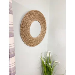 Miroir rond en jonc de mer naturel D50cm