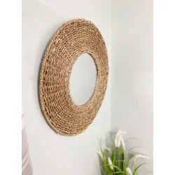 Miroir rond en jonc de mer naturel D50cm