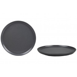 Assiette plate Nordic en grès ardoise mat D28cm