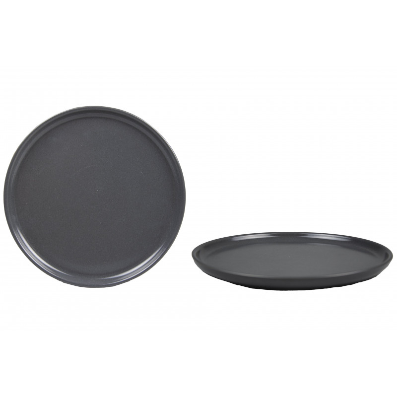 ASS. PLATE NORDIC ARDOISE MAT 28CM GRES