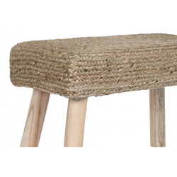 Repose-pieds en jute et eucalyptus naturel 60x30x40cm
