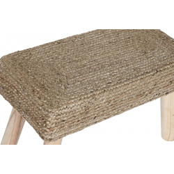 Repose-pieds en jute et eucalyptus naturel 60x30x40cm