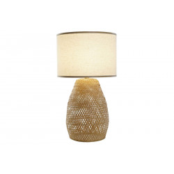 LAMPE PIED BAMBOU TRESSE 40X40X70 ABAT