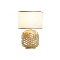 LAMPE PIED BAMBOU BOMBÉ 25X25X40CM
